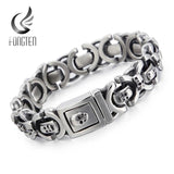 Heavy Round Link Steel Chain Bracelet for Men Vintage Punk Charms Boyfriend Gift