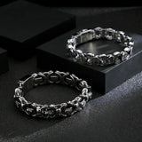 Heavy Round Link Steel Chain Bracelet for Men Vintage Punk Charms Boyfriend Gift