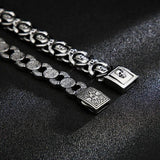Heavy Round Link Steel Chain Bracelet for Men Vintage Punk Charms Boyfriend Gift