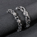 Vintage Boxing Gloves Bracelet Steel Bead Link Chain Retro Carved