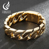 Fongten Men Style Geometric Pattern Metal Jewelry Carving Retro Punk