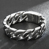 Fongten Men Style Geometric Pattern Metal Jewelry Carving Retro Punk