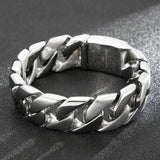 Fongten Men Style Geometric Pattern Metal Jewelry Carving Retro Punk