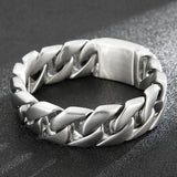 Fongten Men Style Geometric Pattern Metal Jewelry Carving Retro Punk