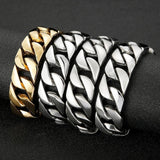 Fongten Men Style Geometric Pattern Metal Jewelry Carving Retro Punk