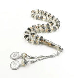 Islamic Tasbih Resin Sesame & Wood 33 Prayer Beads Muslim Bracelet Eid Rosary