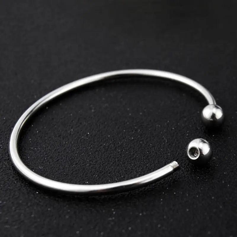 10pcs Stainless Steel Expandable Silver Bracelets Single Bar End Cap