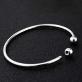 10pcs Stainless Steel Expandable Silver Bracelets Single Bar End Cap