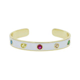 Colorful CZ Geometric Enamel Bangle