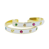 Colorful CZ Geometric Enamel Bangle