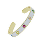 Colorful CZ Geometric Enamel Bangle