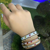 Colorful CZ Geometric Enamel Bangle