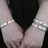Colorful CZ Geometric Enamel Bangle