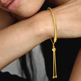 S925 Silver Ball Clasp Bracelet with Rose Charm