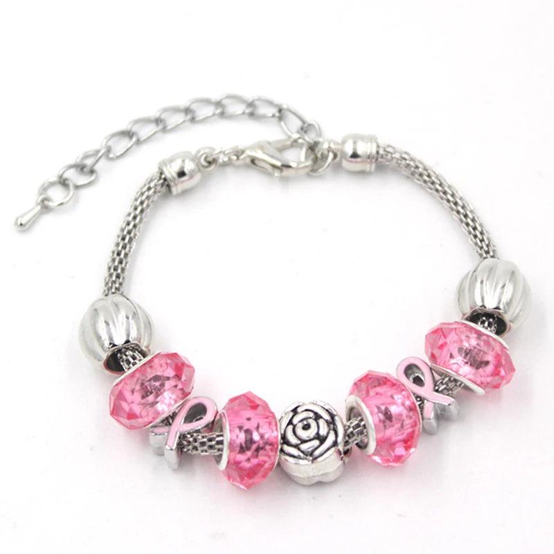 10Pcs Breast Cancer Awareness Jewelry Bracelets for Women