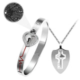 100 Languages I Love You Heartbeat Bracelet & Key Necklace Set
