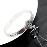 100 Languages I Love You Heartbeat Bracelet & Key Necklace Set