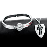 100 Languages I Love You Heartbeat Bracelet & Key Necklace Set