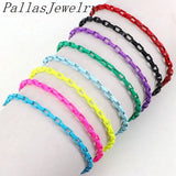 10Pcs Neon Enamel Oval Chain Women's Bracelet
