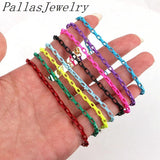 10Pcs Neon Enamel Oval Chain Women's Bracelet
