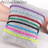 10Pcs Neon Enamel Oval Chain Women's Bracelet