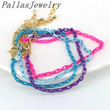 10Pcs Neon Enamel Oval Chain Women's Bracelet