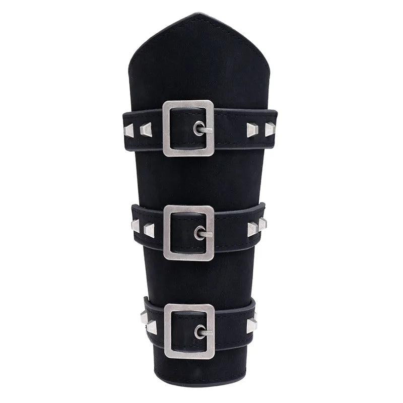 Knight Style Bracer Wide PU Leather Cross Strings Arm Armor Steampunk