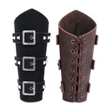 Knight Style Bracer Wide PU Leather Cross Strings Arm Armor Steampunk