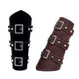 Knight Style Bracer Wide PU Leather Cross Strings Arm Armor Steampunk