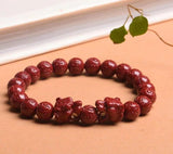 Purple Cinnabar Tiger Head Bracelet - High Content Lucky Bangle