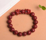 Purple Cinnabar Tiger Head Bracelet - High Content Lucky Bangle