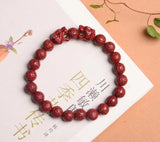 Purple Cinnabar Tiger Head Bracelet - High Content Lucky Bangle