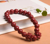 Purple Cinnabar Tiger Head Bracelet - High Content Lucky Bangle