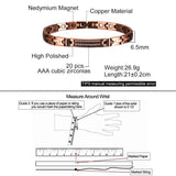 Women's Copper Magnetic Bracelet Arrow CZ ID Bracelet