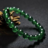 Green Agate Chalcedony Crystal Bracelet for Good Luck