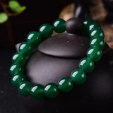 Green Agate Chalcedony Crystal Bracelet for Good Luck