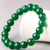 Green Agate Chalcedony Crystal Bracelet for Good Luck