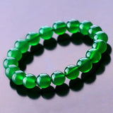 Green Agate Chalcedony Crystal Bracelet for Good Luck