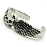 Biker Skull Bracelet Stainless Steel Man Angel Wing Golden Biker Bracelet
