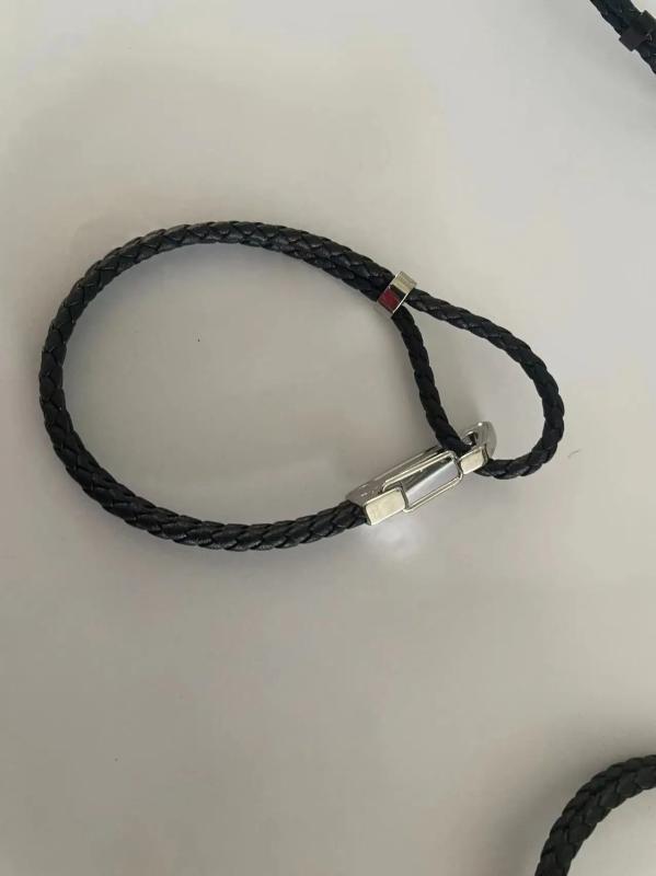 Genuine Leather Lobster Clasp Double Wrap Rope Bracelet