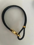 Genuine Leather Lobster Clasp Double Wrap Rope Bracelet