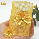 24K Wedding Flower Cuff Bracelet Dubai Jewelry