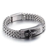 Father Jesus Cross Steel Men's Bracelet