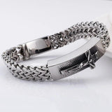 Father Jesus Cross Steel Men's Bracelet