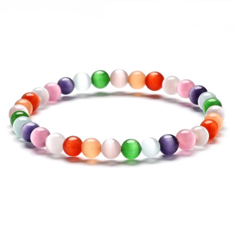 10pcs Cats Eye Stone Bead Bracelet Yoga Chakra Healing Bracelets