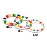 10pcs Cats Eye Stone Bead Bracelet Yoga Chakra Healing Bracelets