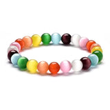 10pcs Cats Eye Stone Bead Bracelet Yoga Chakra Healing Bracelets