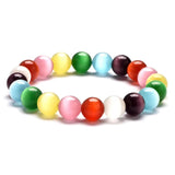10pcs Cats Eye Stone Bead Bracelet Yoga Chakra Healing Bracelets