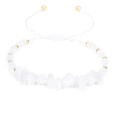 Natural Gem Stone Bracelet Irregular Crystal Beads Wristband for Women