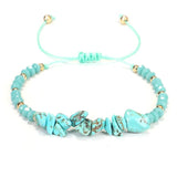 Natural Gem Stone Bracelet Irregular Crystal Beads Wristband for Women